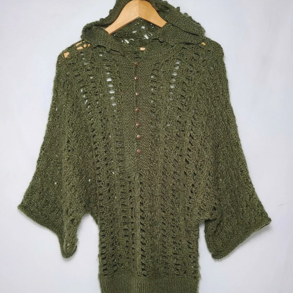 Free People SOFT mohair alpaca open knit sweater